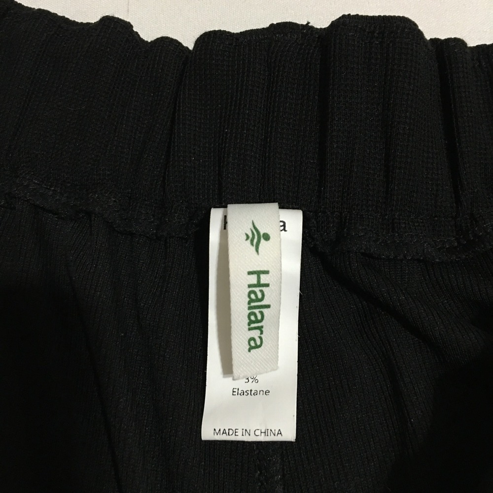 Halara Wide Leg Pants Womens Large Black High Waisted Pleated Culottes - Picture 3 of 10